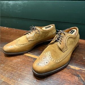 Allen Edmonds 🇺🇸 Made in USA Leiden Men's Wingtip Derbys Suede & Leather 10.5  D